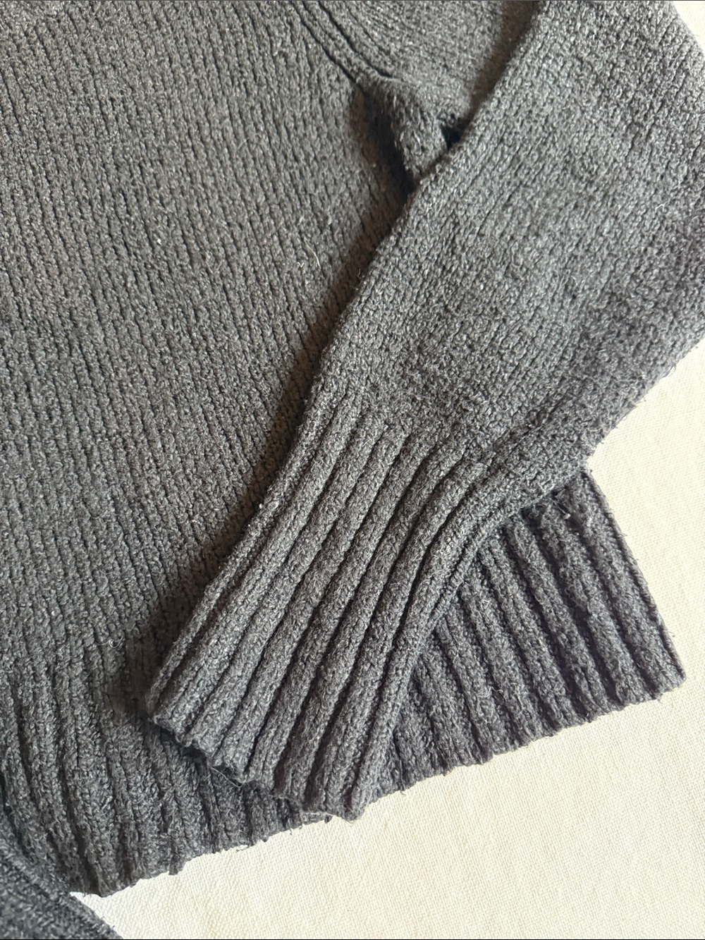 Maeve Charcoal Puff-Sleeve Crewneck Sweater - Picture 3 of 4